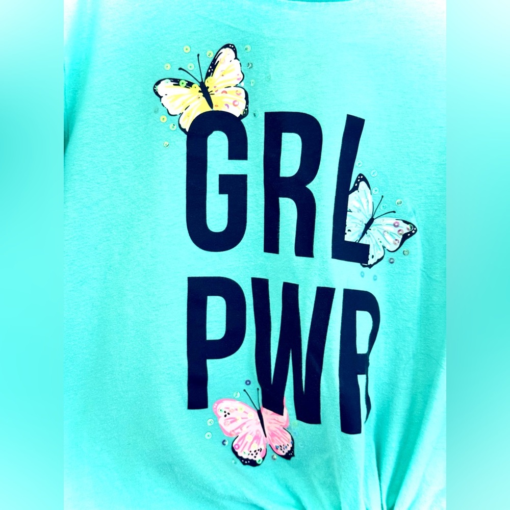 “Girl PWR” Butterfly Tee Shirt By Carters - Picture 2 of 13